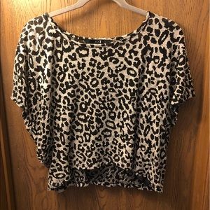 Black and gray cheetah print top